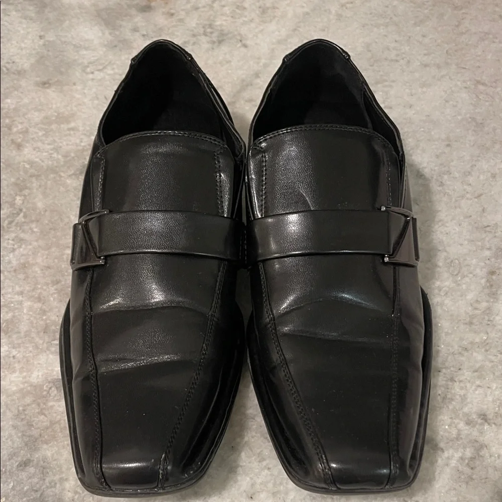 Bruno Marc‎ Shoes Mens 9.5 Black Classic Leather Slip On Loafers Business Formal